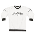 Bridgerton era black sweatshirt with Lady Whistledown inspired design