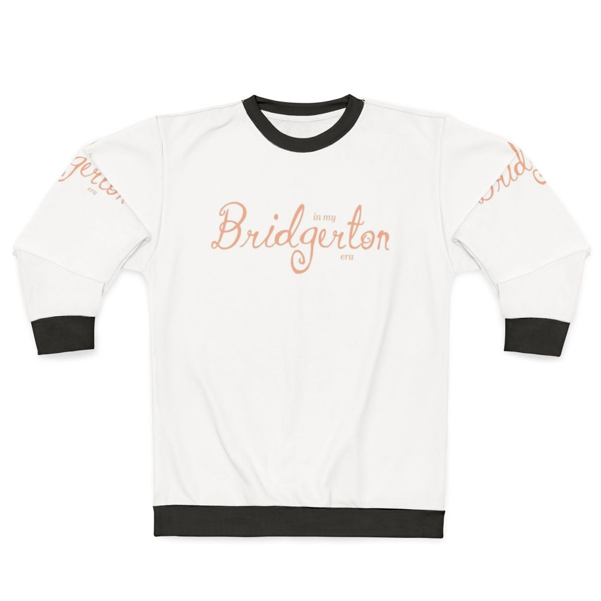 Peach sweatshirt with "In My Bridgerton Era" text
