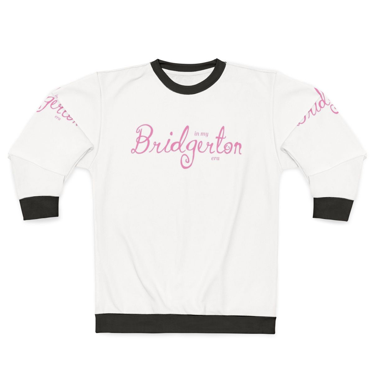 Pink sweatshirt with Bridgerton era inspired design