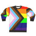 Inclusive Progress Pride Flag Sweatshirt with Rainbow Colors