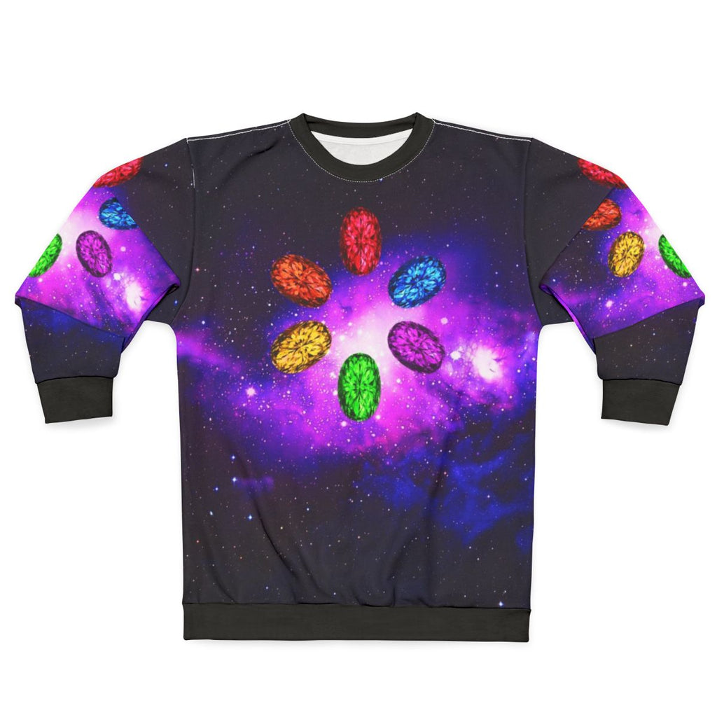 Infinity stones galaxy sweatshirt with space and Marvel design