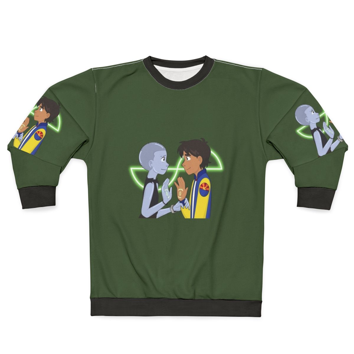 Infinity Train Cartoon Network Sweatshirt with Mirror Tulip Pattern