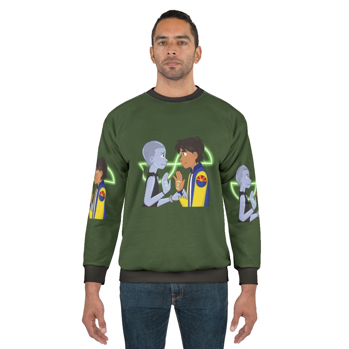 Infinity Train Cartoon Network Sweatshirt with Mirror Tulip Pattern