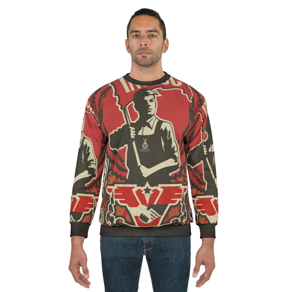 Ingsoc 1984 Propaganda Sweatshirt with Orwellian Big Brother Imagery