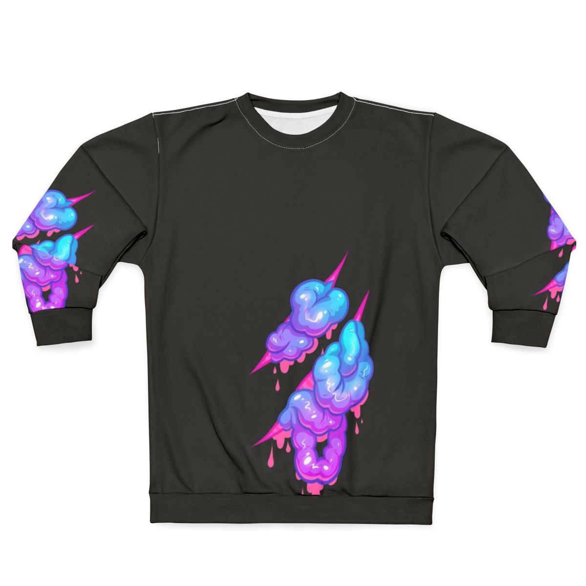 Pastel goth inside out sweatshirt with candy gore and slime