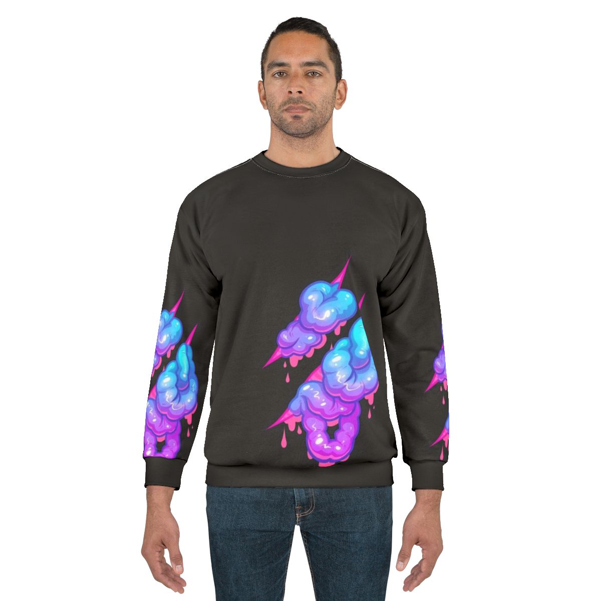 Pastel goth inside out sweatshirt with candy gore and slime