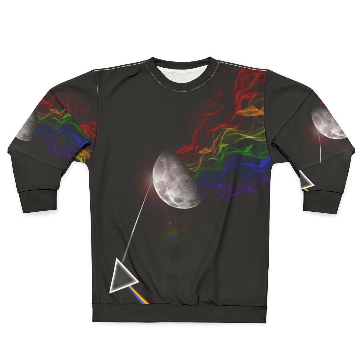 Dark Side of the Moon inspired Pink Floyd sweatshirt with abstract art