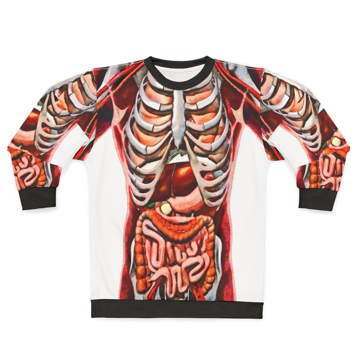 Human anatomy skeleton art sweatshirt