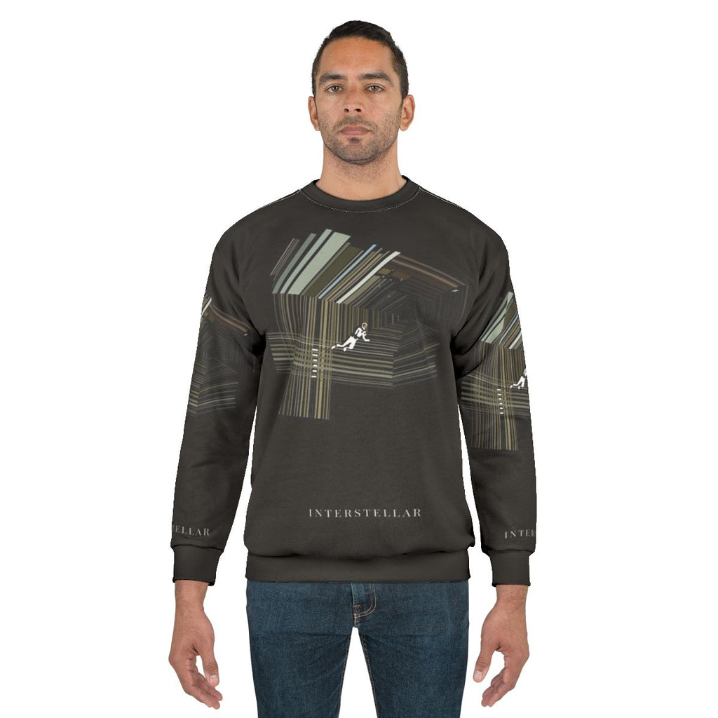 Interstellar Cosmonaut Sweatshirt featuring a geometric galaxy design