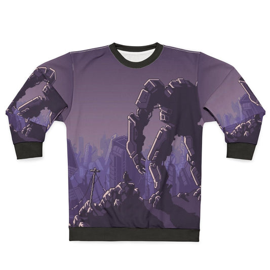 Into the Breach Mecha Sweatshirt with Sci-Fi Gaming Design
