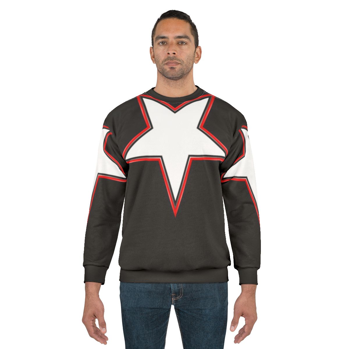 Inverted Bordered Five-Pointed Star Sweatshirt
