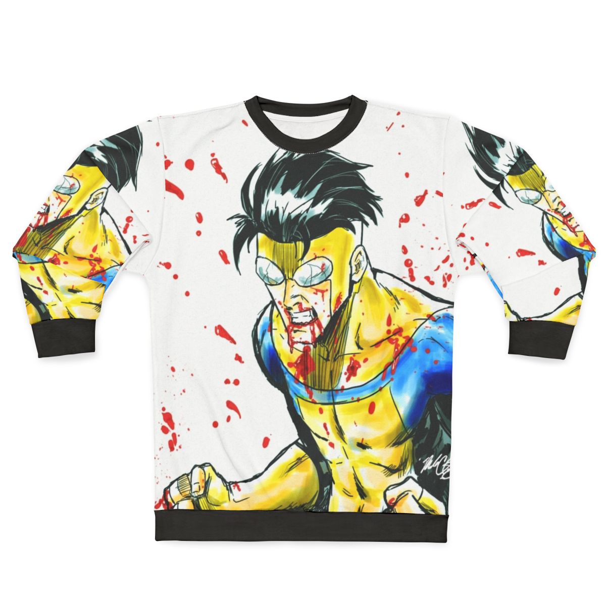 Invincible 02 Superhero Sweatshirt with Comic Book Fan Art Design