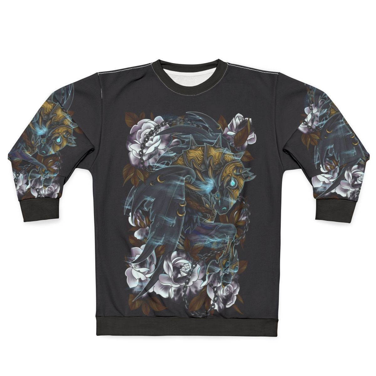 Invincible undead horse fantasy art design on sweatshirt