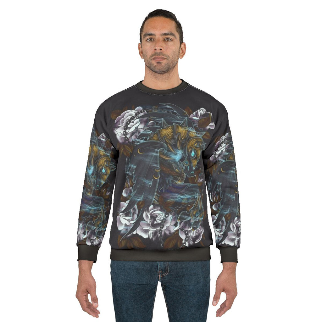 Invincible undead horse fantasy art design on sweatshirt