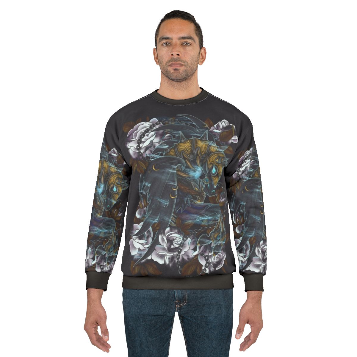 Invincible undead horse fantasy art design on sweatshirt