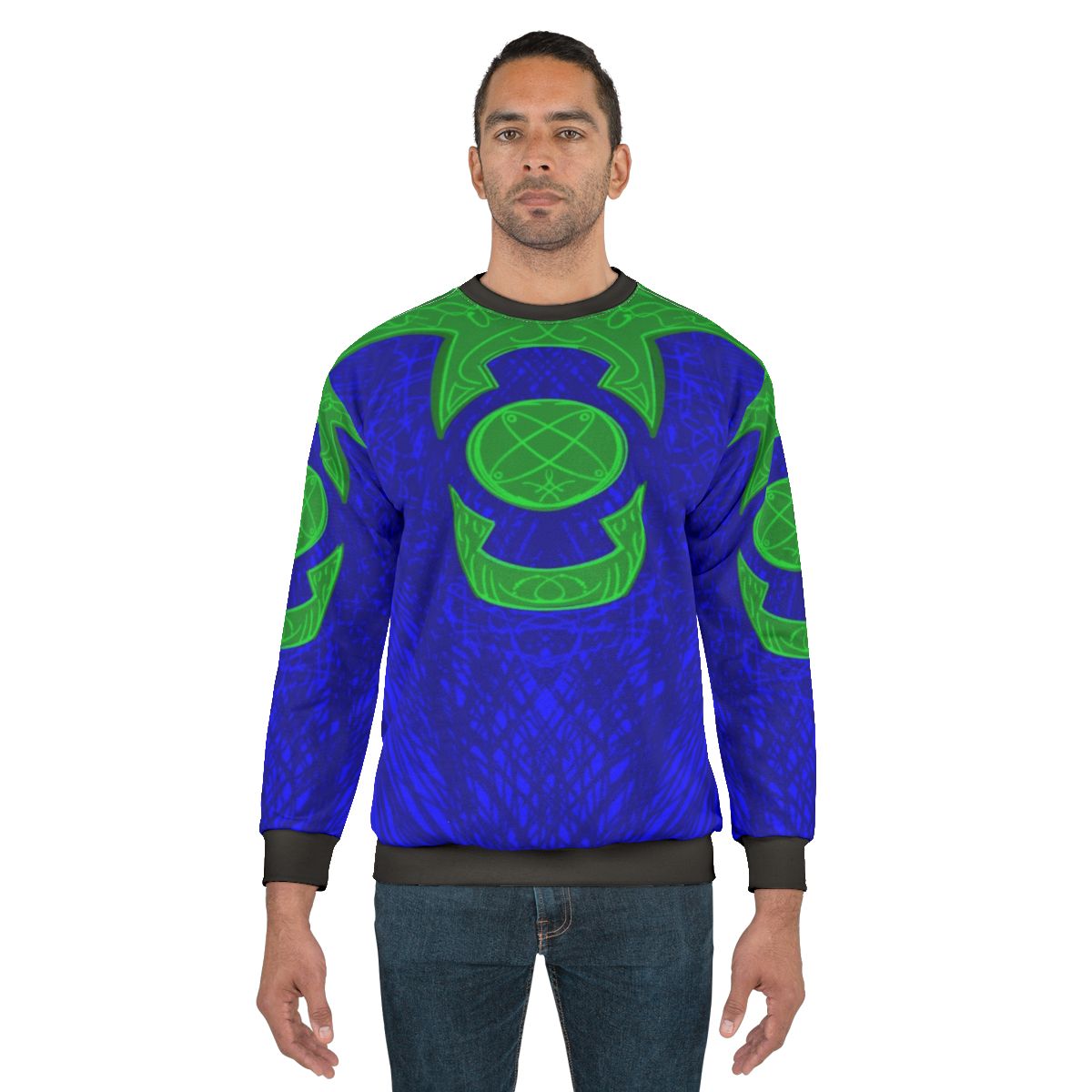 Ionic Redux Green Lantern Sweatshirt with character sketch design