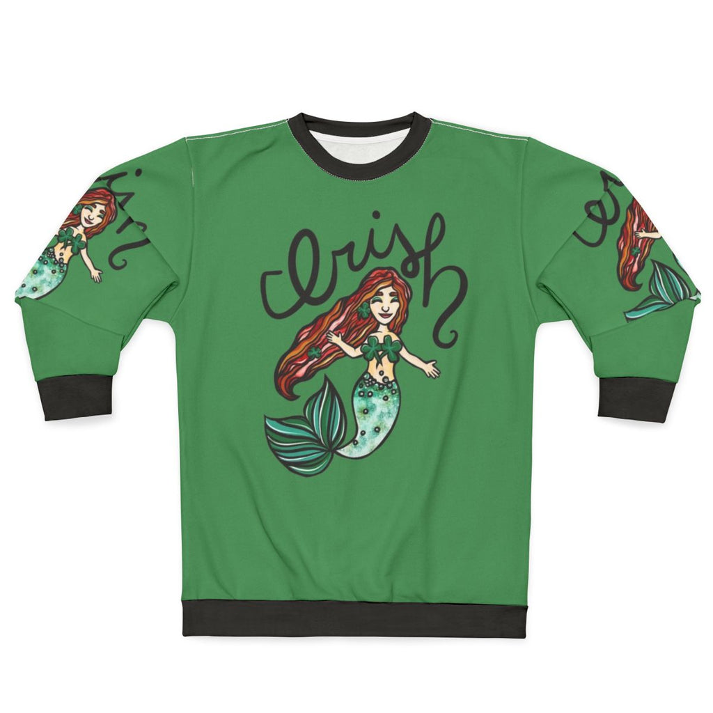 Cozy Irish Mermaid Sweatshirt with Redhead Mermaid Graphic