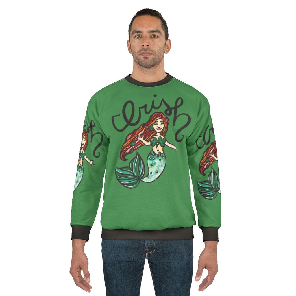 Cozy Irish Mermaid Sweatshirt with Redhead Mermaid Graphic