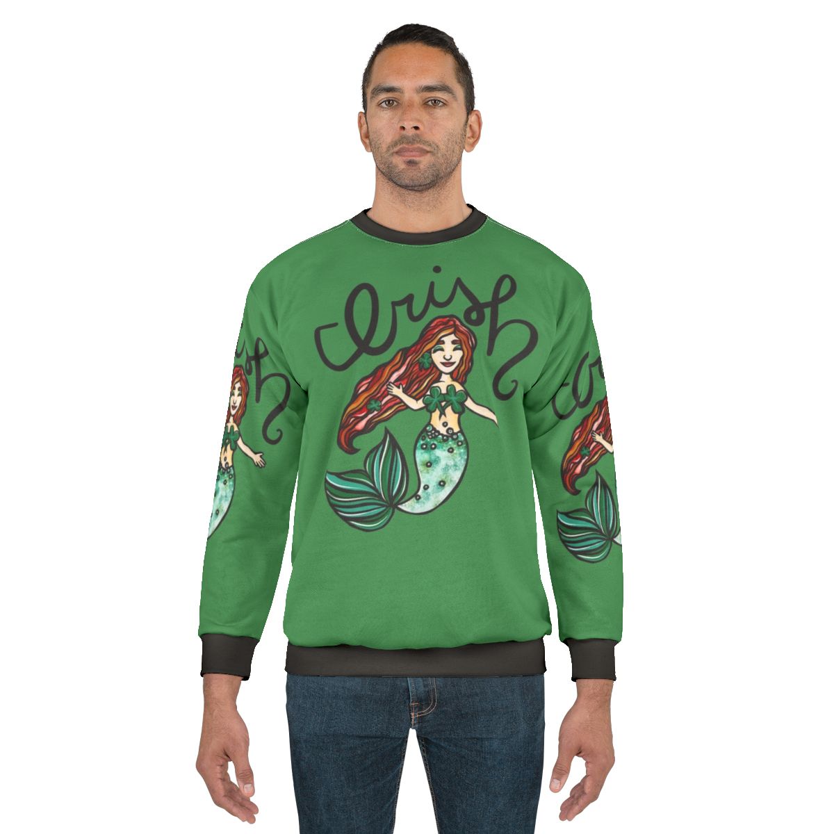 Cozy Irish Mermaid Sweatshirt with Redhead Mermaid Graphic