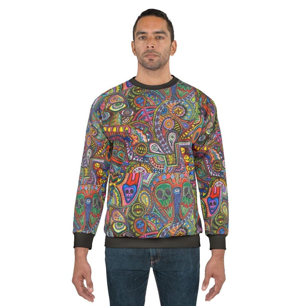 Will Wood psychedelic sweatshirt with colorful patterns and original artwork