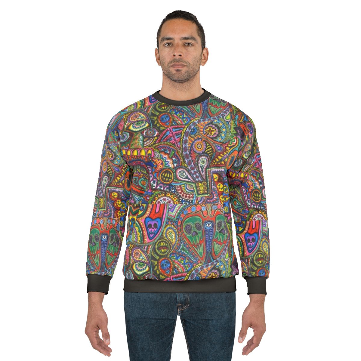 Will Wood psychedelic sweatshirt with colorful patterns and original artwork