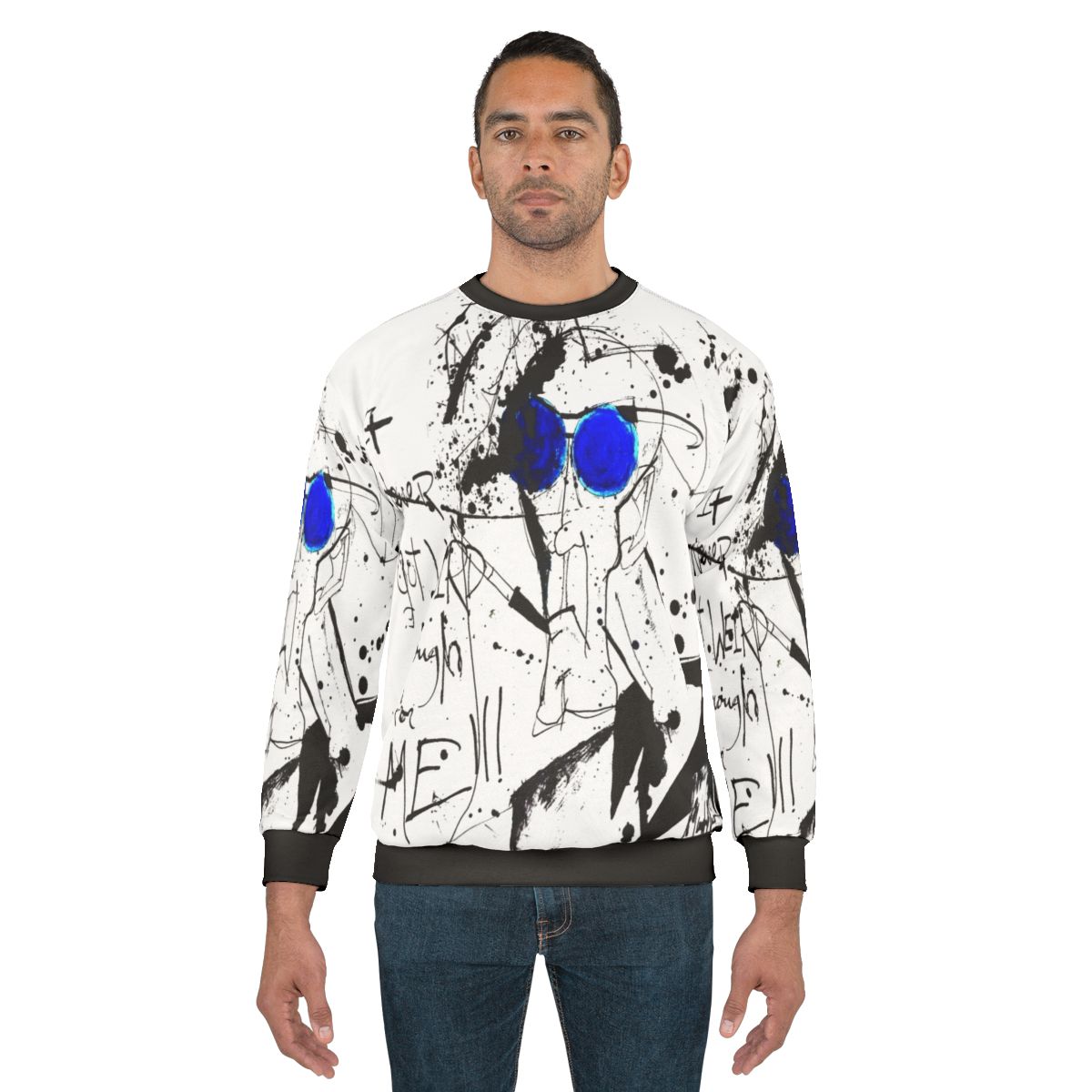 "It Never Got Weird Enough for Me" Hunter S. Thompson inspired sweatshirt featuring ink splatter and Gonzo graphic