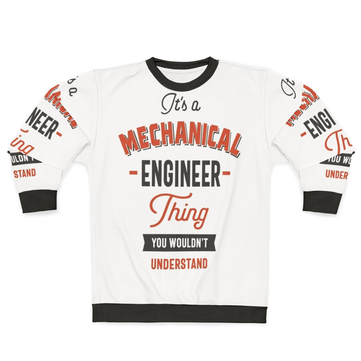 Mechanical Engineer Sweatshirt with gears and text