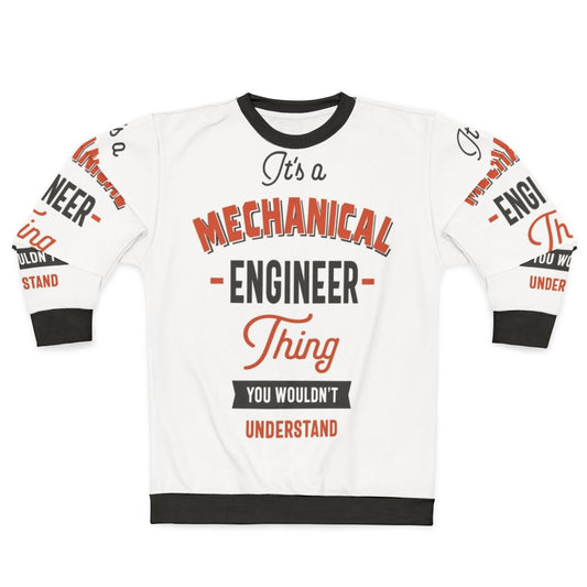 Mechanical Engineer Sweatshirt with gears and text