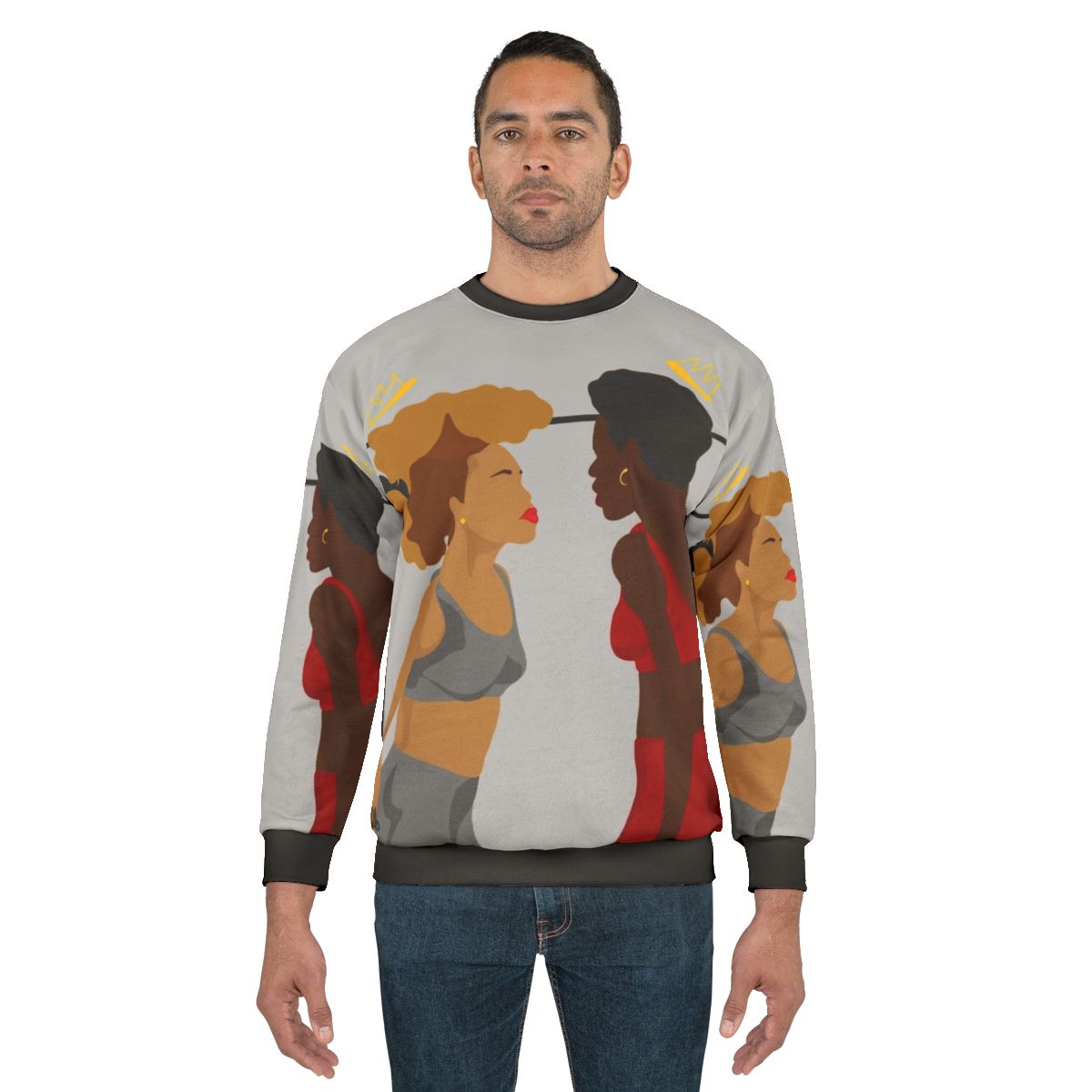 Inspirational "It's All Good" sweatshirt showcasing black pride and natural hair
