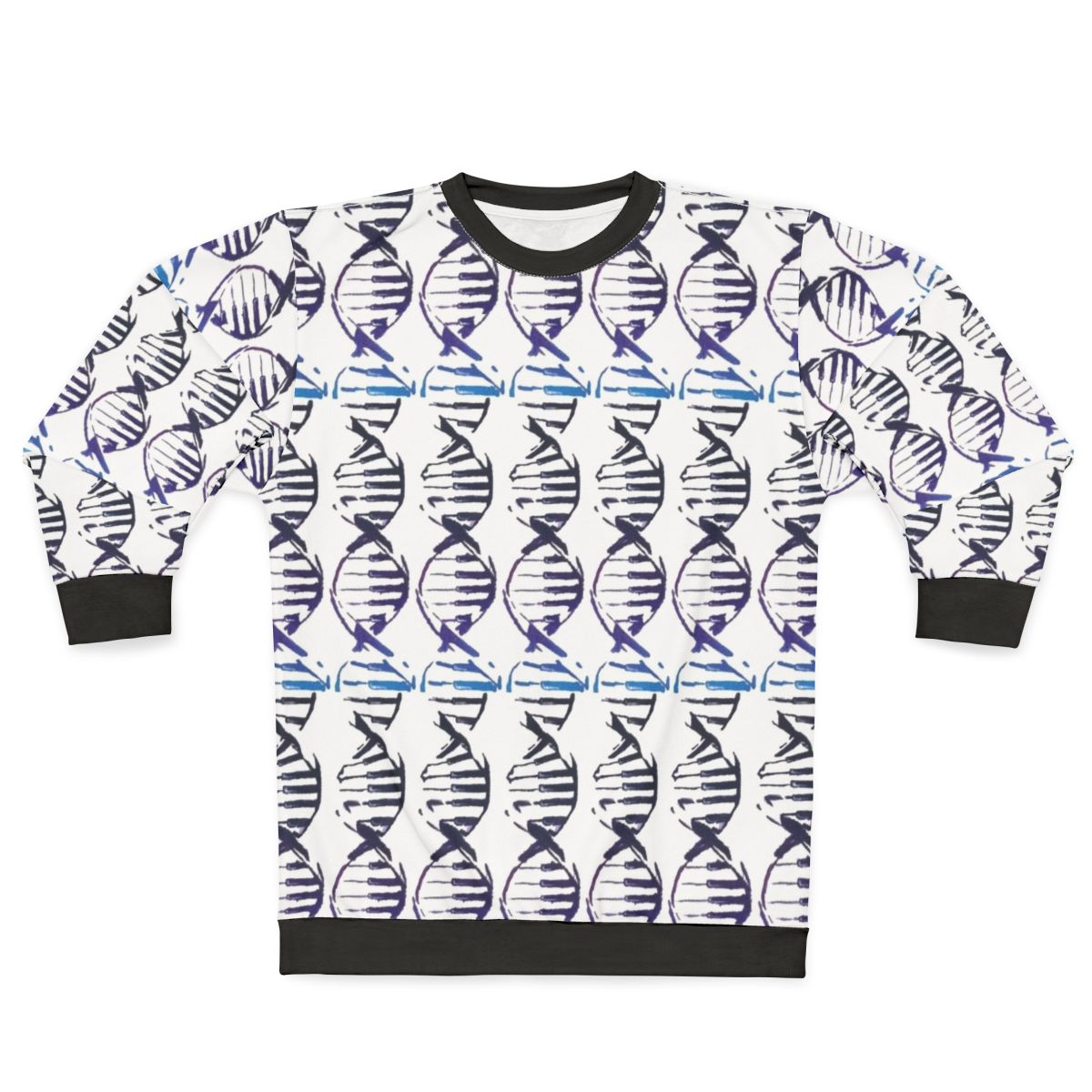 DNA strand silhouette ombre design sweatshirt