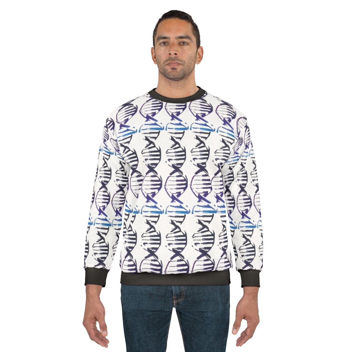 DNA strand silhouette ombre design sweatshirt