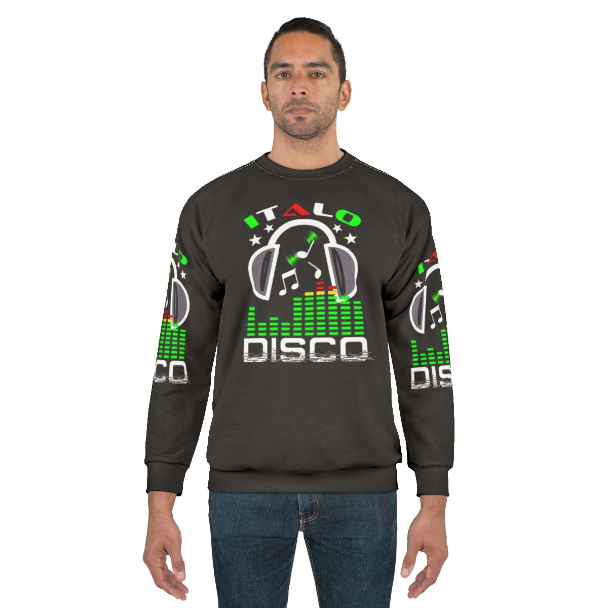 Retro Italo Disco Black Sweatshirt