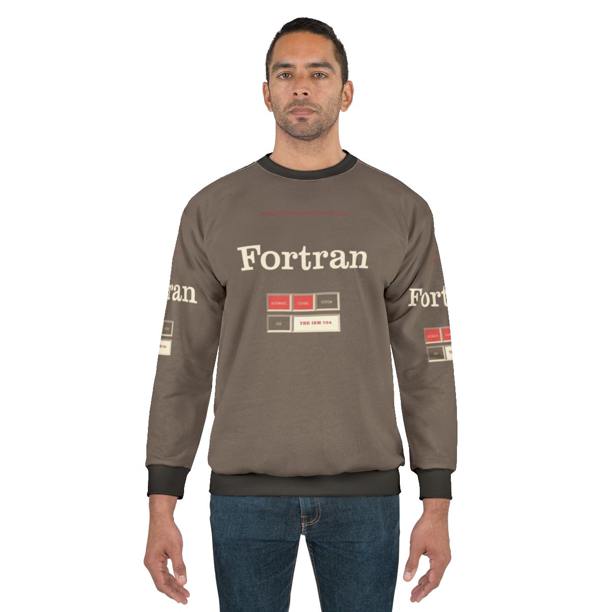 Retro Fortran programming sweatshirt featuring classic computer history