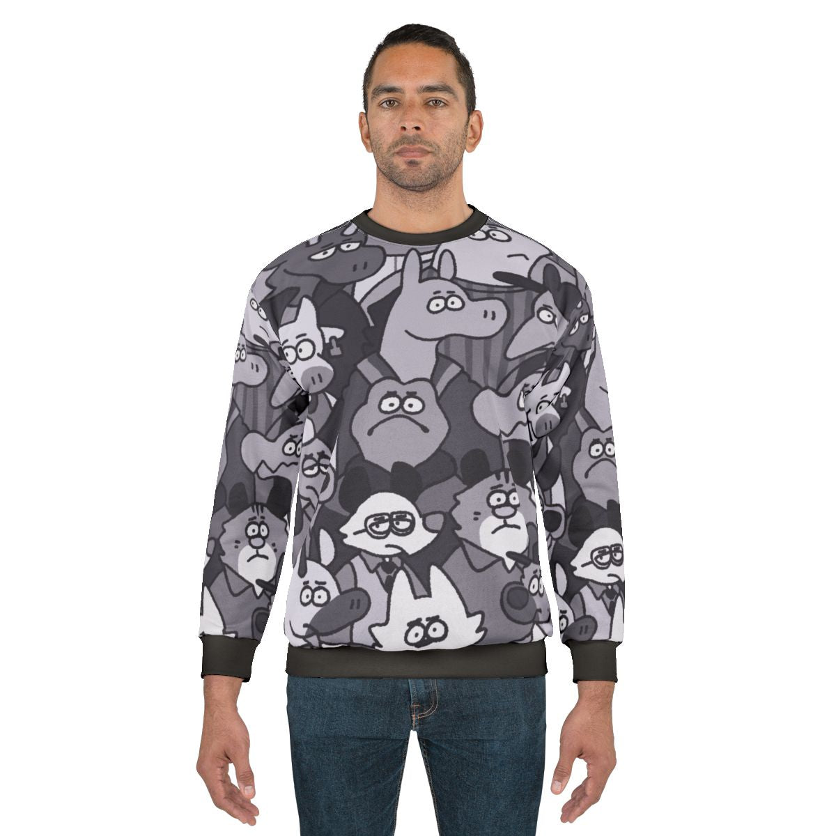 Cosmic Fury: Universe Sweatshirt with Furry Animal Designs