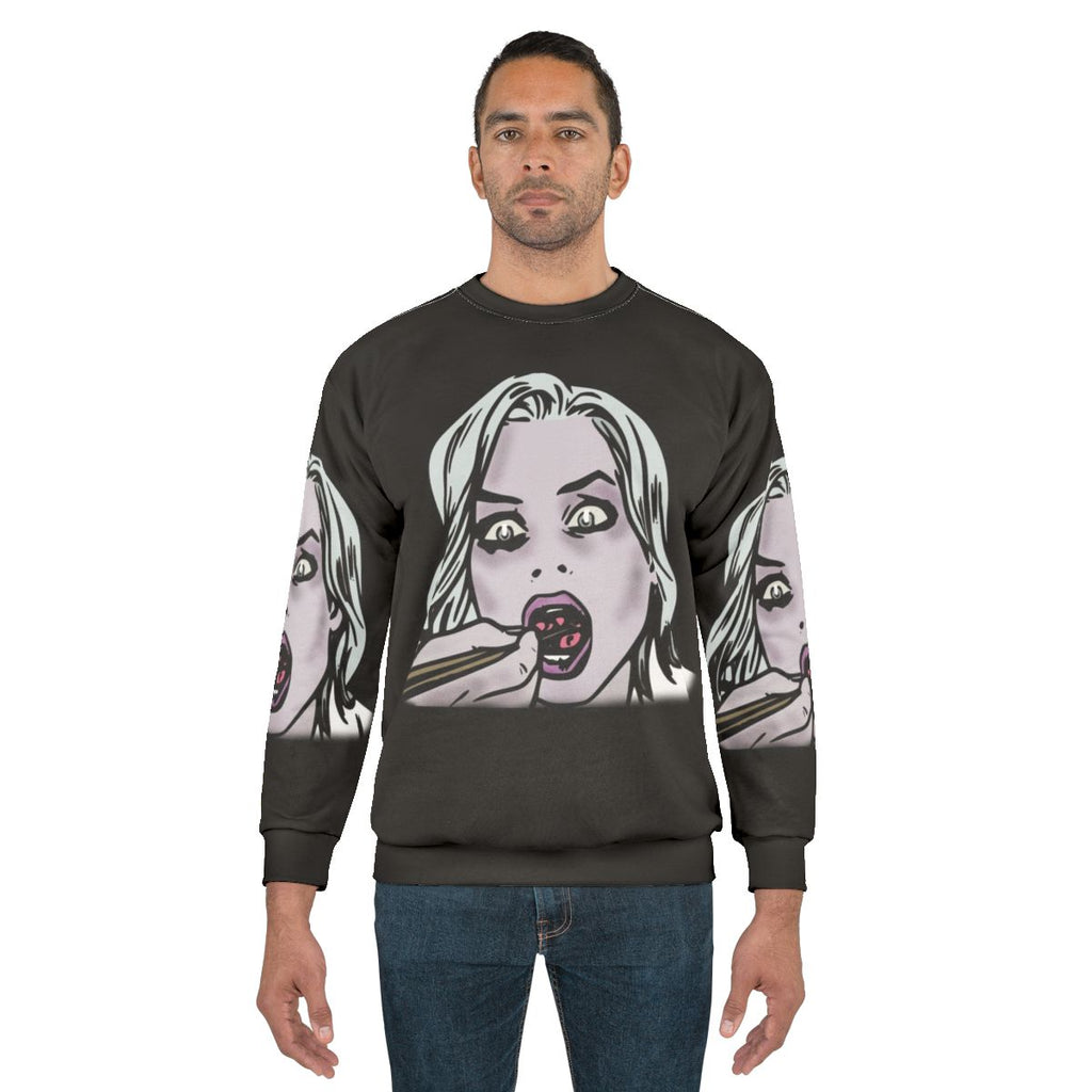 Izombie comic book style sweatshirt