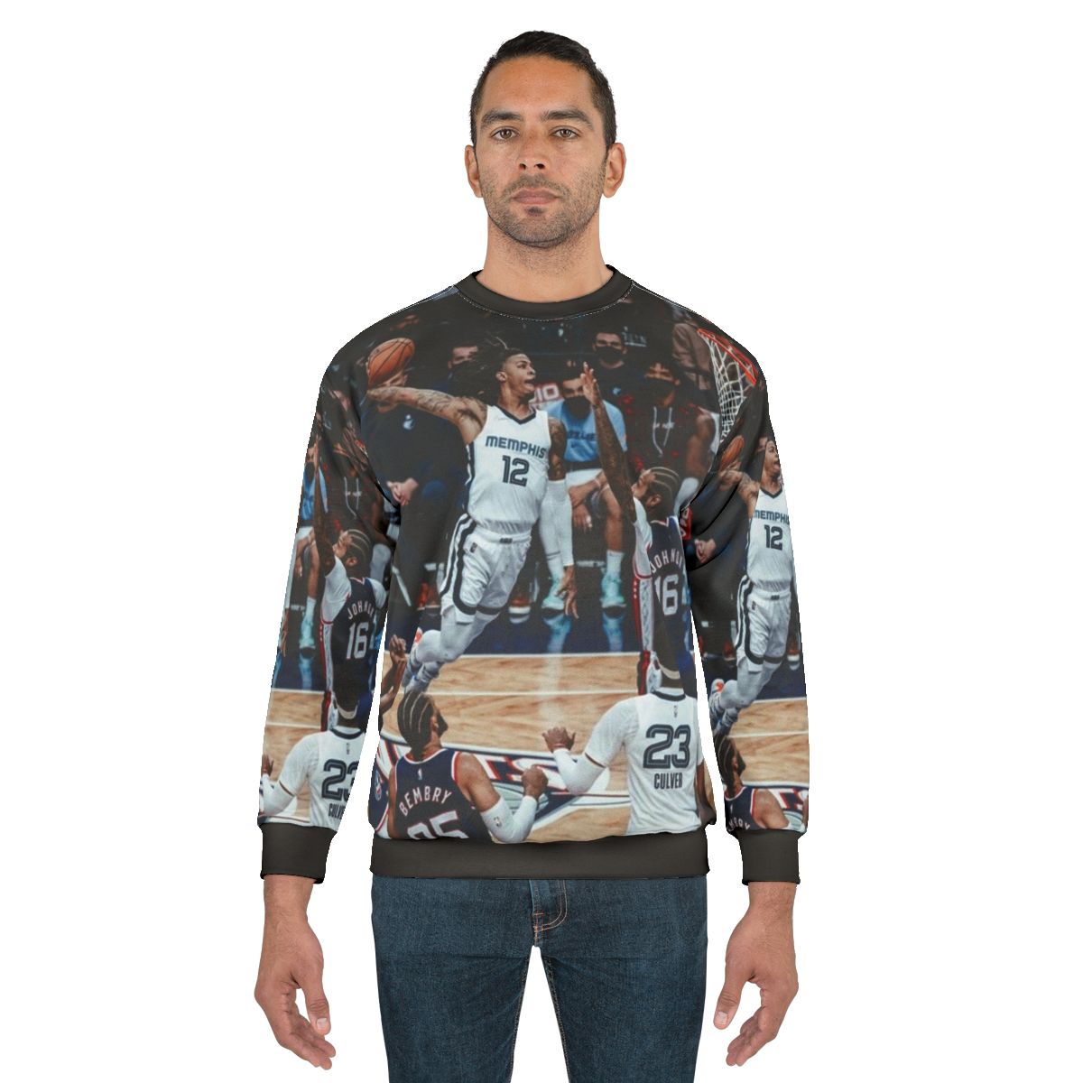 Ja Morant 12 dunking basketball sweatshirt