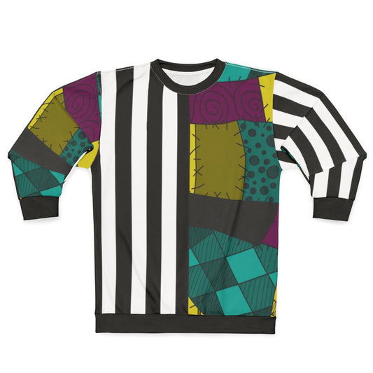 Jack and Sally Patchwork Sweatshirt - Nightmare Before Christmas Inspired Cozy Apparel
