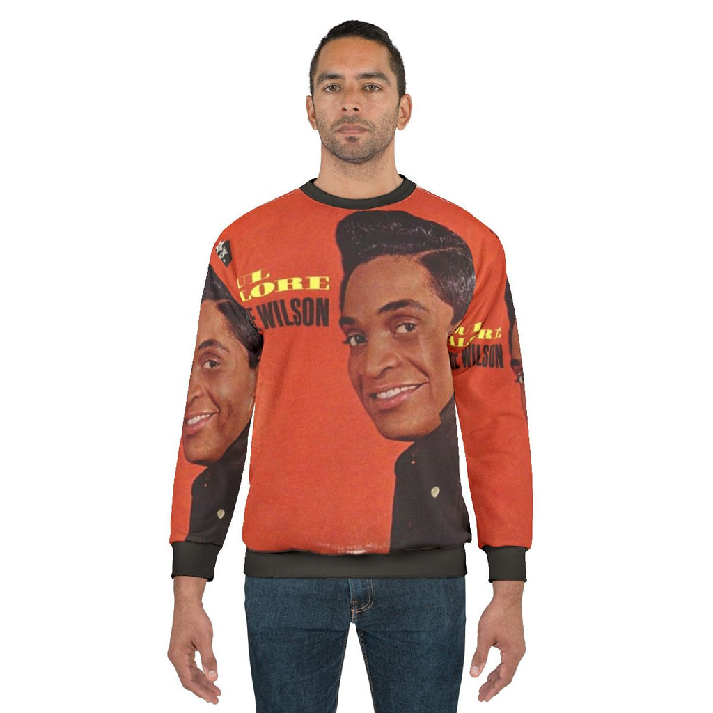 Vintage 1960s soul music sweatshirt featuring Jackie Wilson's Soul Galore