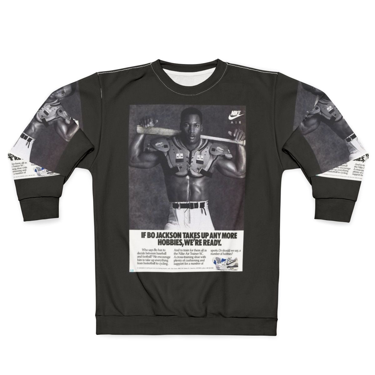 Black and White Bo Jackson Art Print Sweatshirt