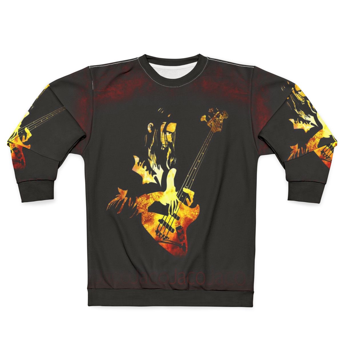 Jaco Pastorius inspired fender jazz bass flame sweatshirt