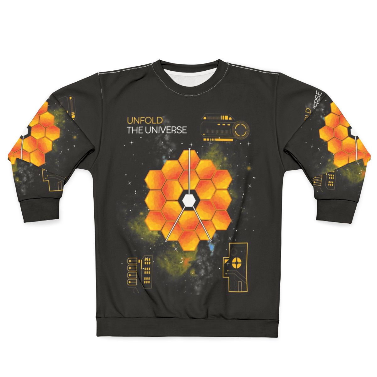 James Webb Space Telescope Fan Art Sweatshirt with cosmic design