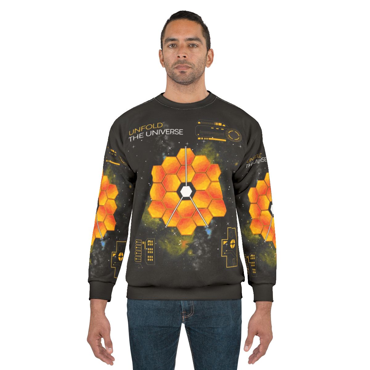 James Webb Space Telescope Fan Art Sweatshirt with cosmic design