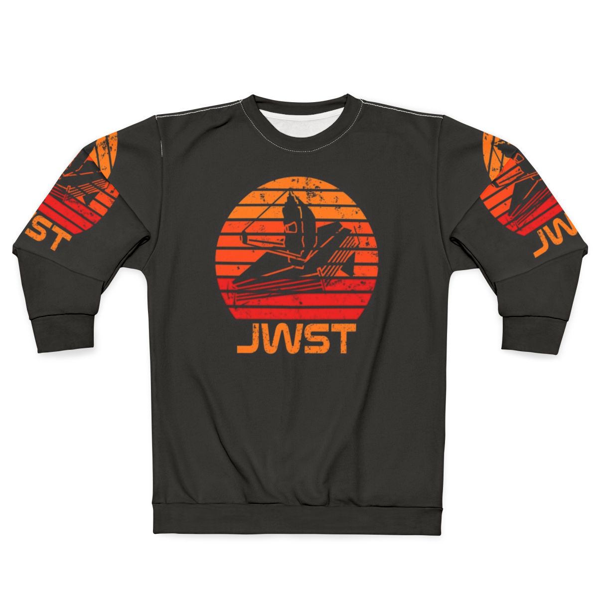 James Webb Space Telescope Sweatshirt featuring a vintage-inspired space exploration design