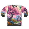 Japanese Cherry Tree Sweatshirt with Vibrant Floral Pixel Art Design