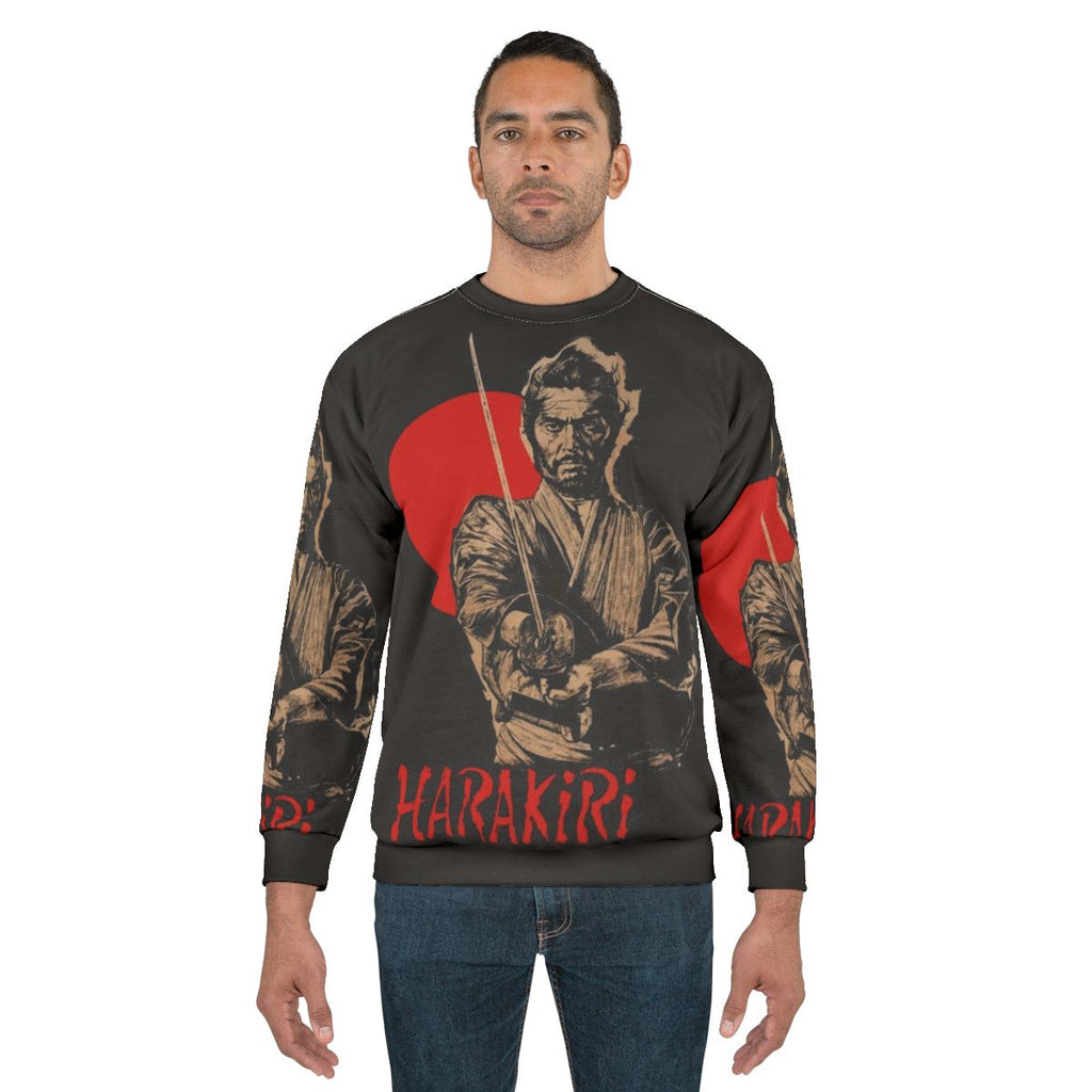 Japanese cinema classic sweatshirt featuring samurai and Akira Kurosawa design