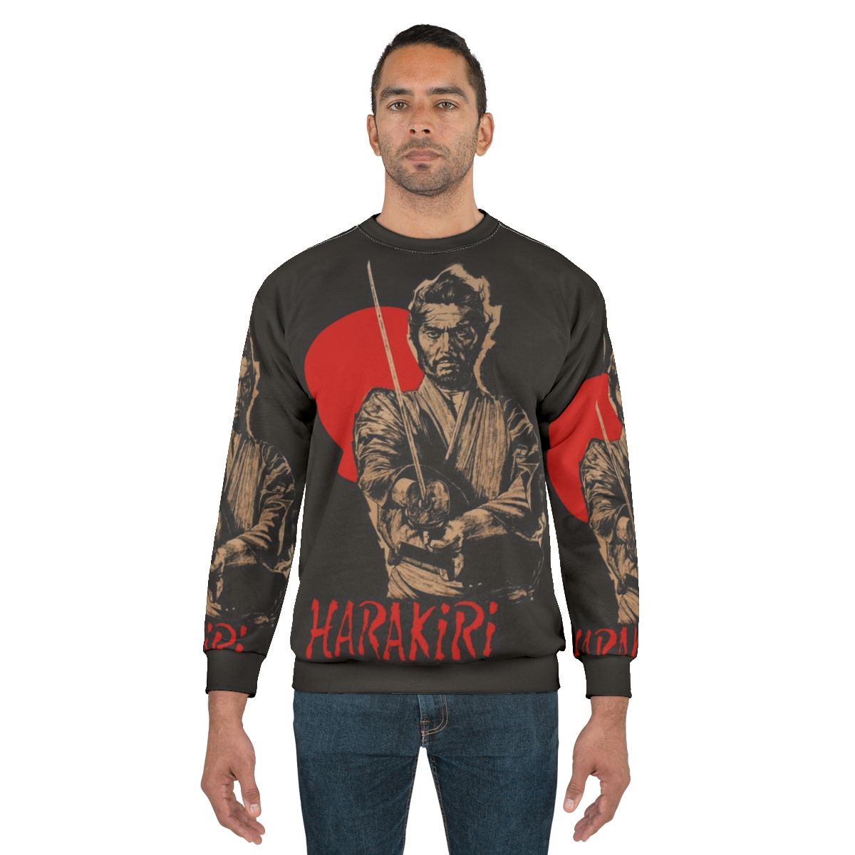 Japanese cinema classic sweatshirt featuring samurai and Akira Kurosawa design