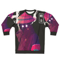 Japanese cyberpunk samurai warrior sweatshirt with futuristic anime aesthetic