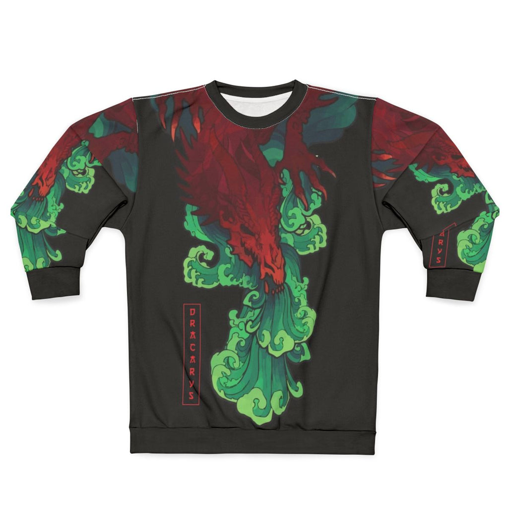 Japanese Dracarys Sweatshirt with Dragon Graphic
