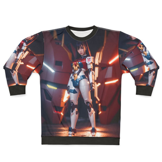 Japanese mecha pilot girl cyberpunk digital art sweatshirt