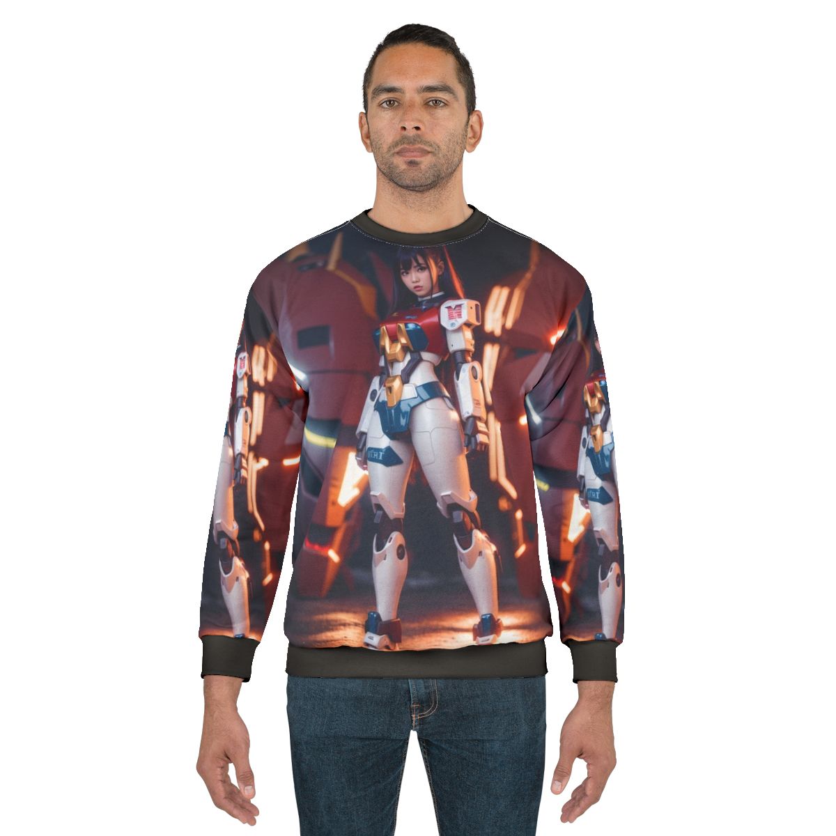 Japanese mecha pilot girl cyberpunk digital art sweatshirt
